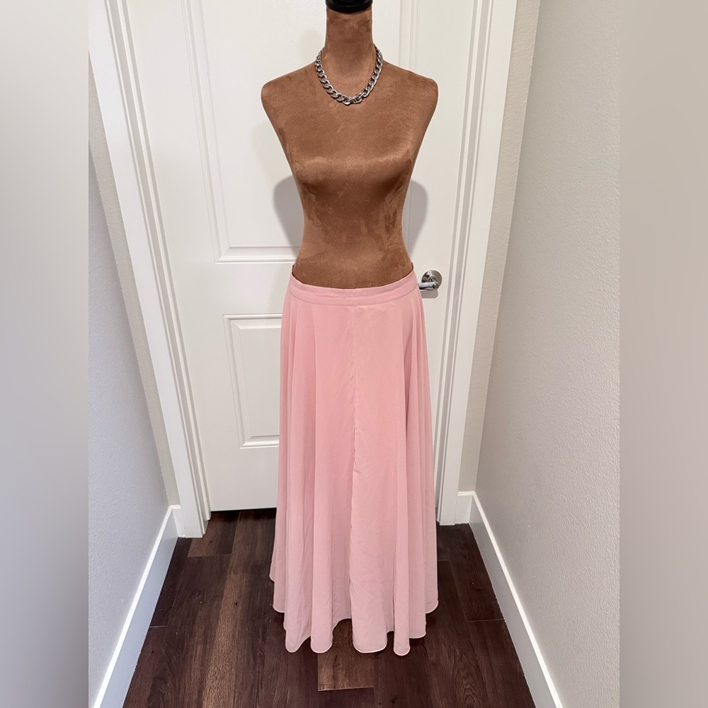 Blush pink flowy chiffon maxi skirt | romantic balletcore